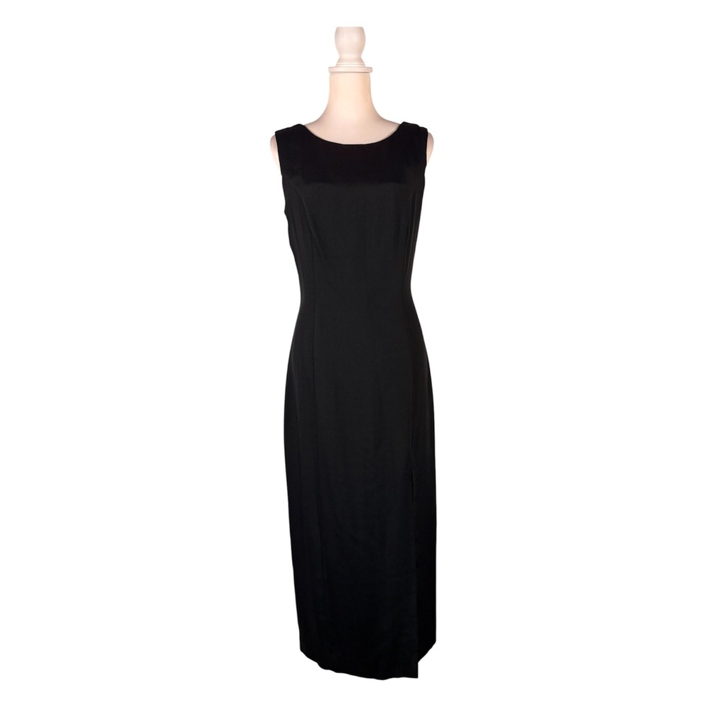 Vintage 90s Black Cocktail Dress 9 Beaded Retro Chic LBD Gothic Glamour